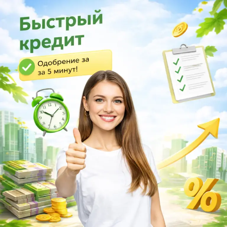 Быстрый кредит. Одобрение за 5 минут